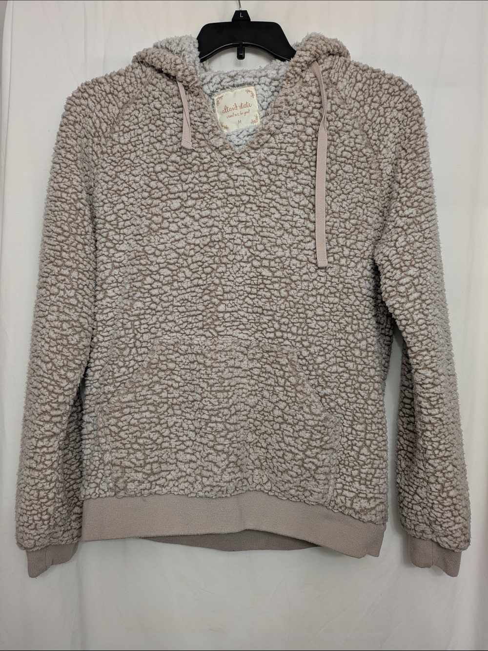 Alter’d State Sherpa Hoodie M Cozy Beige Fleece Pullover